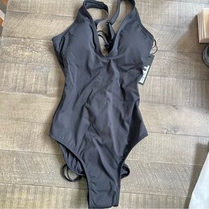 TA3 plungey black One Piece swimsuit bathing suit price is firm